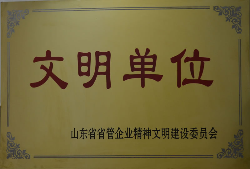我公司榮獲山東省省管企業(yè)精神文明建設(shè)委員會頒發(fā)的文明單位獎(jiǎng)牌