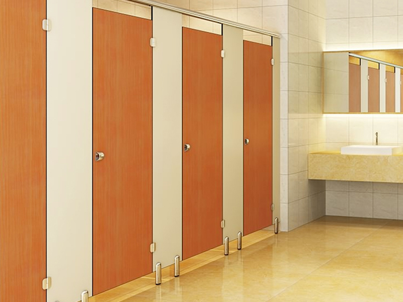 橙色鋁蜂窩板-公共衛生間隔斷
